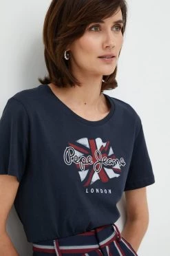 Κοντομάνικο Βαμβακερό μπλουζάκι Pepe Jeans ναυτικό μπλε -Pepe Jeans Sales Store unnamed file 5547