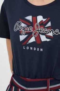 Κοντομάνικο Βαμβακερό μπλουζάκι Pepe Jeans ναυτικό μπλε -Pepe Jeans Sales Store unnamed file 5548