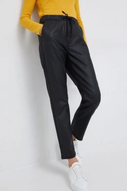 Υφασμάτινα Παντελόνι Pepe Jeans μαύρο,