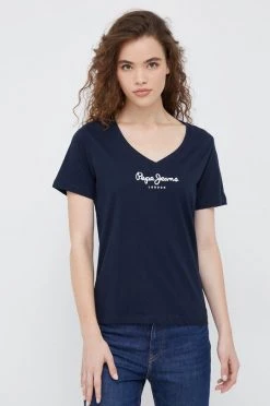Κοντομάνικο Βαμβακερό μπλουζάκι Pepe Jeans ναυτικό μπλε -Pepe Jeans Sales Store unnamed file 5641