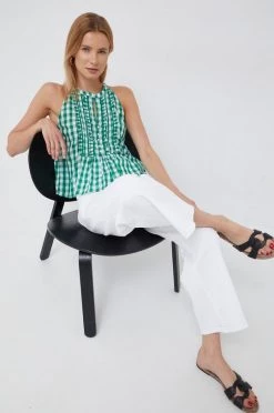 Μπλούζες Βαμβακερή μπλούζα Pepe Jeans χρώμα: πράσινο