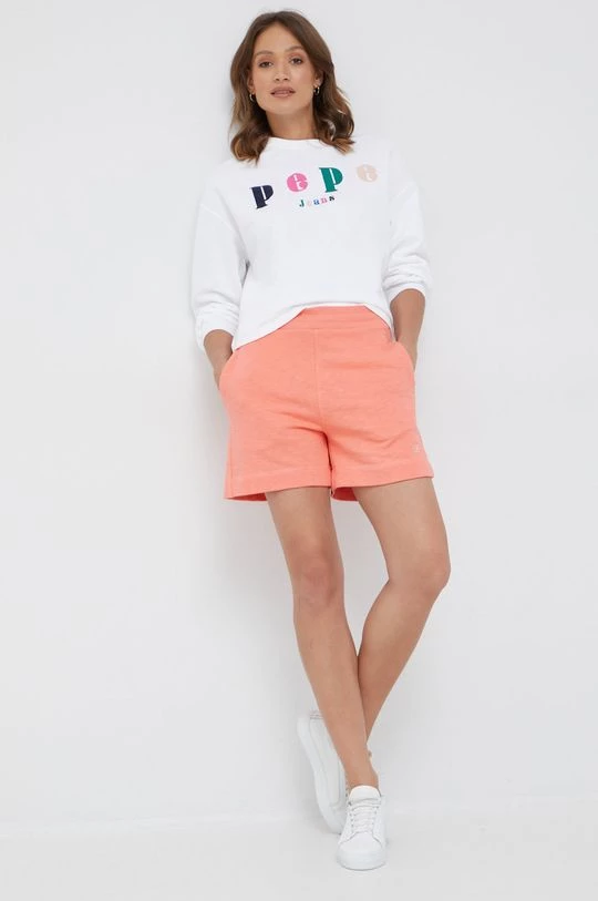 Χωρίς φερμουάρ Βαμβακερή μπλούζα Pepe Jeans χρώμα: άσπρο 4 Χωρίς φερμουάρ Βαμβακερή μπλούζα Pepe Jeans χρώμα: άσπρο - Image 2