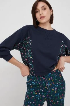 Χωρίς φερμουάρ Βαμβακερή μπλούζα Pepe Jeans χρώμα: ναυτικό μπλε