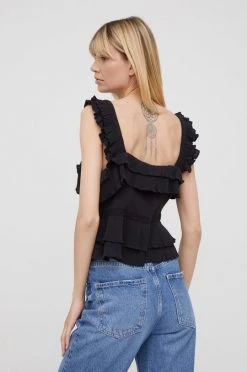 Μπλούζες Βαμβακερή μπλούζα Pepe Jeans Nora χρώμα: μαύρ -Pepe Jeans Sales Store unnamed file 5857