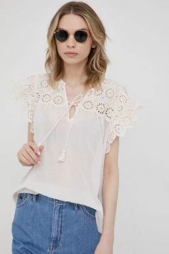 Μπλούζες Μπλουζάκι Pepe Jeans Stella χρώμα: μπεζ