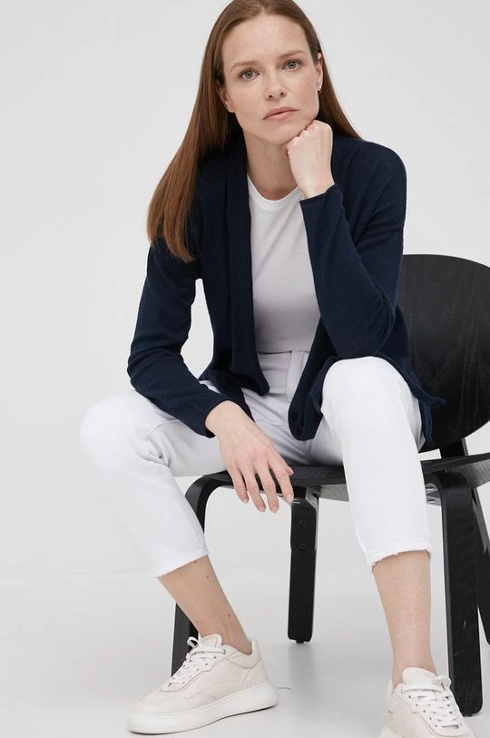 Με φερμουάρ Ζακέτα με λινό μείγμα Pepe Jeans Padme χρώμα: ναυτικό μπλε 3 Με φερμουάρ Ζακέτα με λινό μείγμα Pepe Jeans Padme χρώμα: ναυτικό μπλε