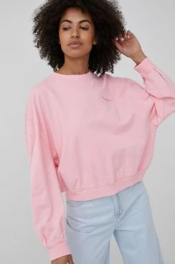 Χωρίς φερμουάρ Βαμβακερή μπλούζα Pepe Jeans Terry χρώμα: ροζ -Pepe Jeans Sales Store unnamed file 5971