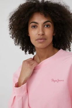 Χωρίς φερμουάρ Βαμβακερή μπλούζα Pepe Jeans Terry χρώμα: ροζ -Pepe Jeans Sales Store unnamed file 5972