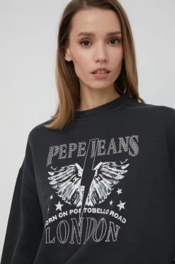 Χωρίς φερμουάρ Βαμβακερή μπλούζα Pepe Jeans Cadence χρώμα: γκρι, -Pepe Jeans Sales Store unnamed file 6028