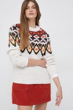 Χωρίς φερμουάρ Πουλόβερ με προσθήκη μαλλιού Pepe Jeans χρώμα: μπεζ