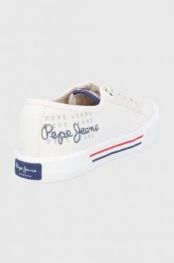 Χαμηλά Πάνινα παπούτσια Pepe Jeans Brady W Logo χρώμα: άσπρο -Pepe Jeans Sales Store unnamed file 6096