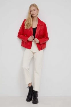 Κοντά μπουφάν Ραμόνεσκα Pepe Jeans Fania χρώμα: κόκκινο,