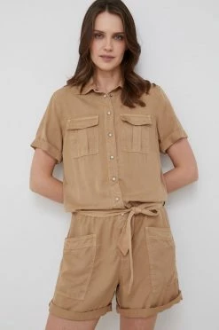 Ολόσωμες φόρμες Pepe Jeans - Ολόσωμη φόρμα Tess μπεζ