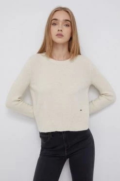 Χωρίς φερμουάρ Πουλόβερ με προσθήκη μαλλιού Pepe Jeans LAURA χρώμα: κρεμ