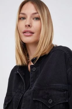 Κοντά μπουφάν Βαμβακερό τζιν μπουφάν Pepe Jeans ALICE μαύρο -Pepe Jeans Sales Store unnamed file 6291