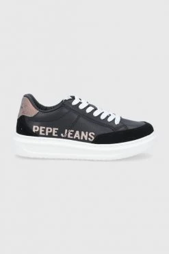 Sneakers Δερμάτινα παπούτσια Pepe Jeans μαύρο