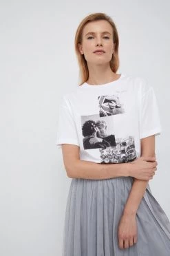 Κοντομάνικο Βαμβακερό μπλουζάκι Pepe Jeans άσπρο