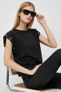 Κοντομάνικο Βαμβακερό μπλουζάκι Pepe Jeans Candy χρώμα: μαύρο