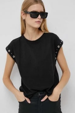 Κοντομάνικο Βαμβακερό μπλουζάκι Pepe Jeans Candy χρώμα: μαύρο -Pepe Jeans Sales Store unnamed file 6452