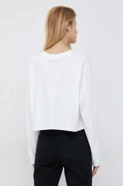 Μακρυμάνικο Βαμβακερή μπλούζα με μακριά μανίκια Pepe Jeans Rosalyn χρώμα: άσπρο -Pepe Jeans Sales Store unnamed file 6457