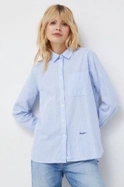 Πουκάμισα Βαμβακερό πουκάμισο Pepe Jeans μπλε