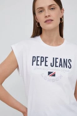 Κοντομάνικο Βαμβακερό μπλουζάκι Pepe Jeans άσπρο -Pepe Jeans Sales Store unnamed file 6495