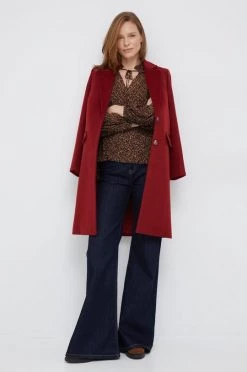 Παλτά Μάλλινο παλτό Pepe Jeans κόκκινο