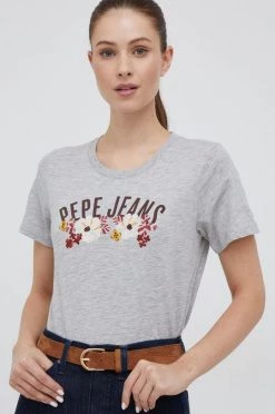 Κοντομάνικο Μπλουζάκι Pepe Jeans γκρι -Pepe Jeans Sales Store unnamed file 6540