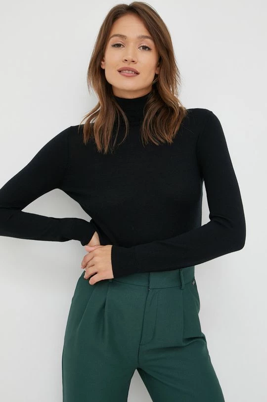 Χωρίς φερμουάρ Μάλλινο πουλόβερ Pepe Jeans χρώμα: μαύρο 4 Χωρίς φερμουάρ Μάλλινο πουλόβερ Pepe Jeans χρώμα: μαύρο - Image 2