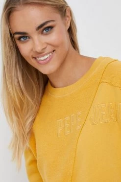 Χωρίς φερμουάρ Βαμβακερή μπλούζα Pepe Jeans χρώμα: κίτρινο 10 Χωρίς φερμουάρ Βαμβακερή μπλούζα Pepe Jeans χρώμα: κίτρινο -Pepe Jeans Sales Store unnamed file 6737