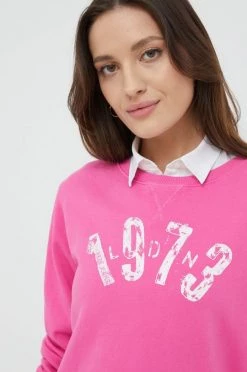 Χωρίς φερμουάρ Βαμβακερή μπλούζα Pepe Jeans χρώμα: μοβ, -Pepe Jeans Sales Store unnamed file 6796