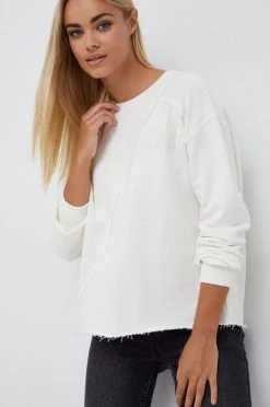 Χωρίς φερμουάρ Βαμβακερή μπλούζα Pepe Jeans χρώμα: άσπρο