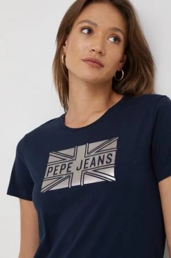 Κοντομάνικο Βαμβακερό μπλουζάκι Pepe Jeans ναυτικό μπλε -Pepe Jeans Sales Store unnamed file 6826