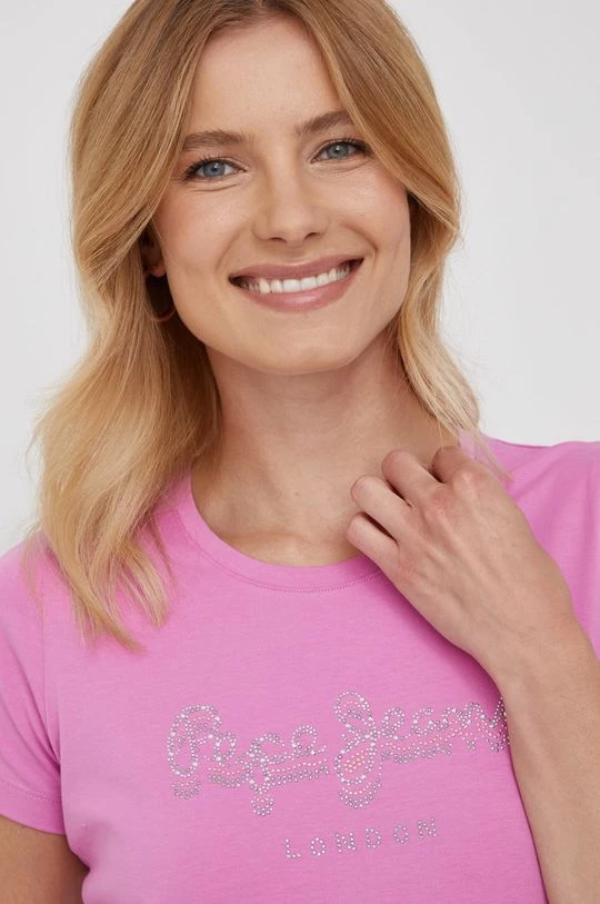 Κοντομάνικο Μπλουζάκι Pepe Jeans μοβ 6 Κοντομάνικο Μπλουζάκι Pepe Jeans μοβ - Image 4