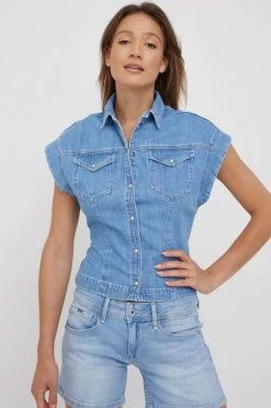 Πουκάμισα Τζιν πουκάμισο Pepe Jeans μπλε -Pepe Jeans Sales Store unnamed file 6854