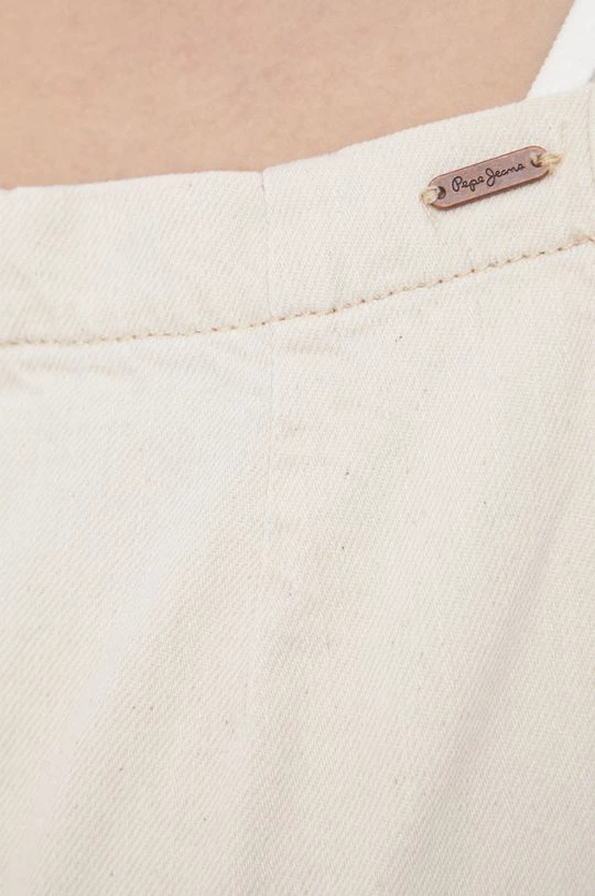 Ολόσωμες φόρμες Βαμβακερή φόρμα Pepe Jeans Zoe Ecru μπεζ 7 Ολόσωμες φόρμες Βαμβακερή φόρμα Pepe Jeans Zoe Ecru μπεζ - Image 5