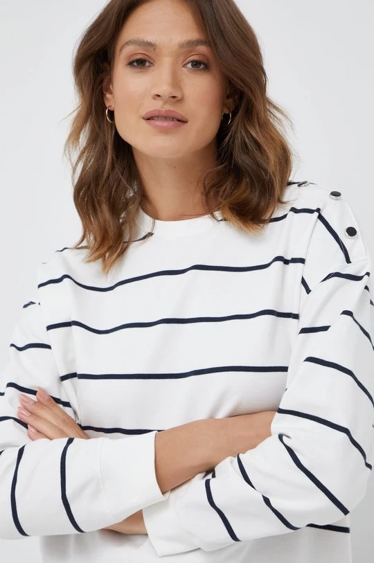 Χωρίς φερμουάρ Βαμβακερή μπλούζα Pepe Jeans χρώμα: άσπρο 6 Χωρίς φερμουάρ Βαμβακερή μπλούζα Pepe Jeans χρώμα: άσπρο - Image 4