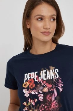 Κοντομάνικο Βαμβακερό μπλουζάκι Pepe Jeans ναυτικό μπλε -Pepe Jeans Sales Store unnamed file 719