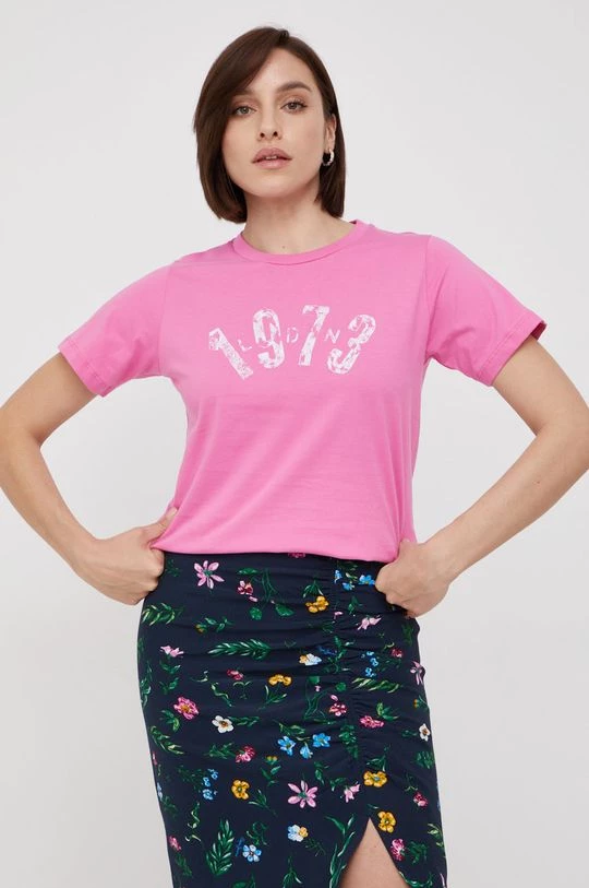 Κοντομάνικο Βαμβακερό μπλουζάκι Pepe Jeans μοβ 3 Κοντομάνικο Βαμβακερό μπλουζάκι Pepe Jeans μοβ