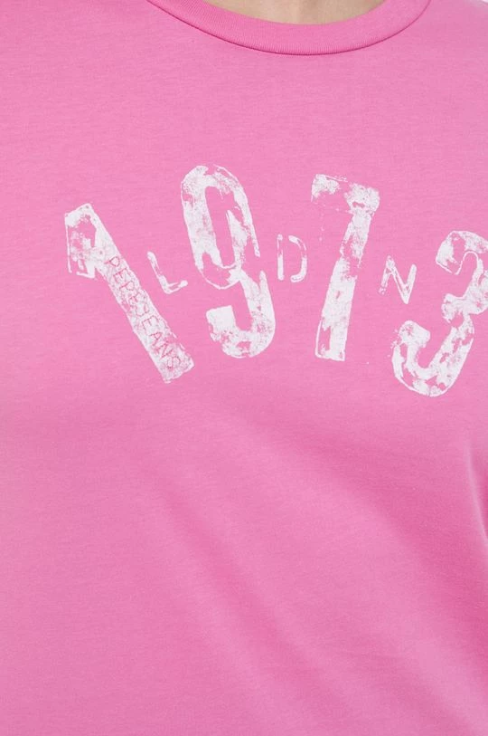 Κοντομάνικο Βαμβακερό μπλουζάκι Pepe Jeans μοβ 7 Κοντομάνικο Βαμβακερό μπλουζάκι Pepe Jeans μοβ - Image 5