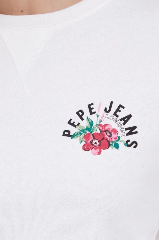 Χωρίς φερμουάρ Βαμβακερή μπλούζα Pepe Jeans χρώμα: άσπρο 7 Χωρίς φερμουάρ Βαμβακερή μπλούζα Pepe Jeans χρώμα: άσπρο - Image 5