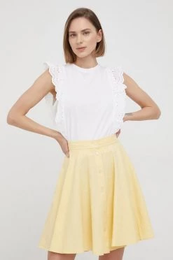 Κοντομάνικο Βαμβακερό μπλουζάκι Pepe Jeans Brunella άσπρο