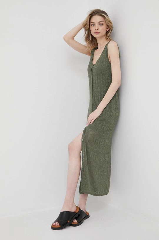 Φορέματα Φόρεμα από λινό μείγμα Pepe Jeans Patty πράσινο 3 Φορέματα Φόρεμα από λινό μείγμα Pepe Jeans Patty πράσινο