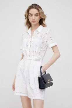 Ολόσωμες φόρμες Βαμβακερή φόρμα Pepe Jeans Linda άσπρο