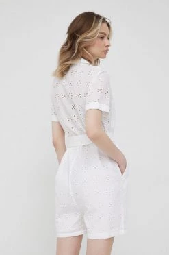 Ολόσωμες φόρμες Βαμβακερή φόρμα Pepe Jeans Linda άσπρο -Pepe Jeans Sales Store unnamed file 882