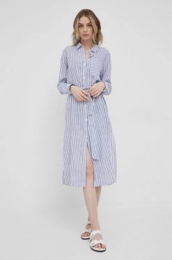 Φορέματα Φόρεμα από λινό μείγμα Pepe Jeans Meriut μπλε