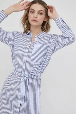 Φορέματα Φόρεμα από λινό μείγμα Pepe Jeans Meriut μπλε -Pepe Jeans Sales Store unnamed file 916