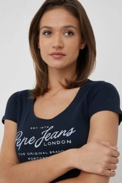 Κοντομάνικο Βαμβακερό μπλουζάκι Pepe Jeans Baia ναυτικό μπλε -Pepe Jeans Sales Store unnamed file 927