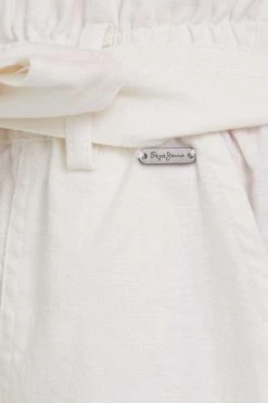 Υφασμάτινα Παντελόνι με λινό μείγμα Pepe Jeans Lourdes χρώμα: άσπρο, -Pepe Jeans Sales Store unnamed file 942