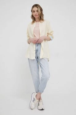 Πουκάμισα Πουκάμισο από λινό Pepe Jeans Ingrid χρώμα: μπεζ, -Pepe Jeans Sales Store unnamed file 951